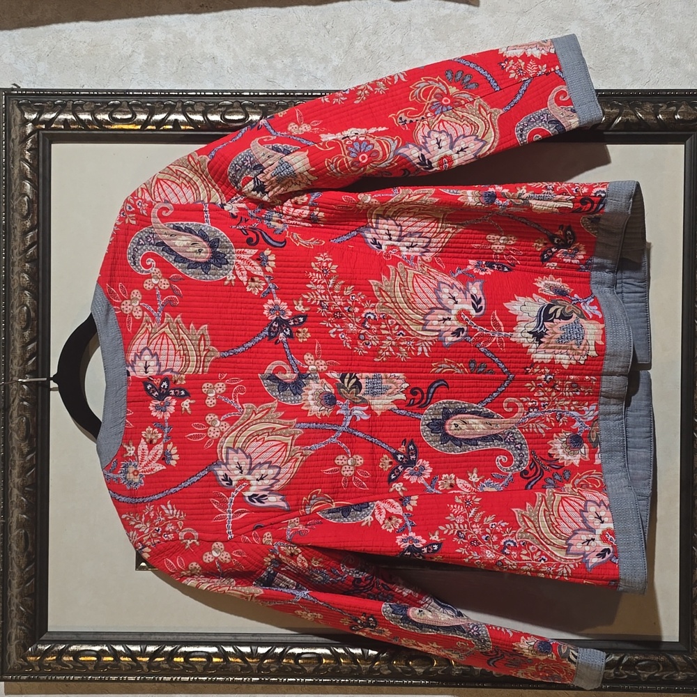 Talbots Mixed Pattern Quilted Jacket. - Picture 5 of 12